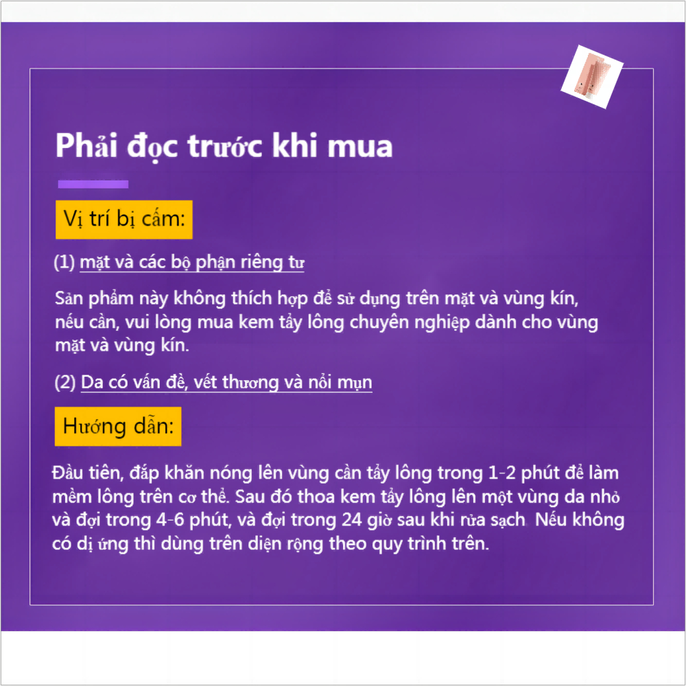 Kem tẩy lông nách/ gell tẩy lông tay và chân cho chị em