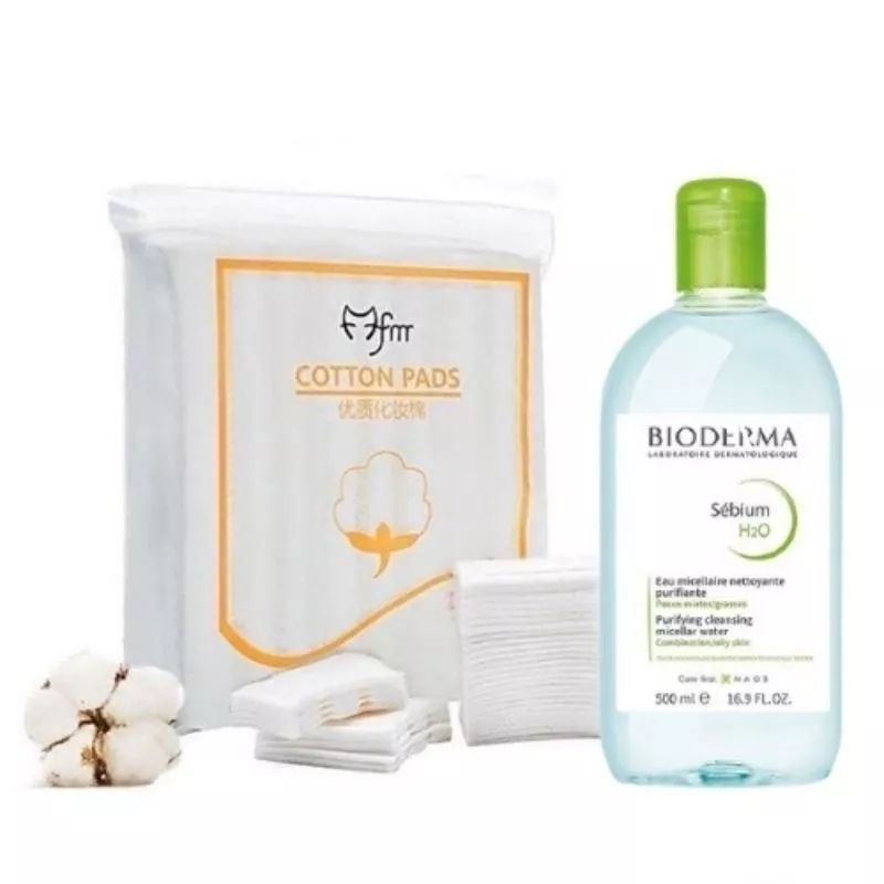 Combo Bông Tẩy Trang 222miếng và Nước Tẩy Trang Bio 500ml