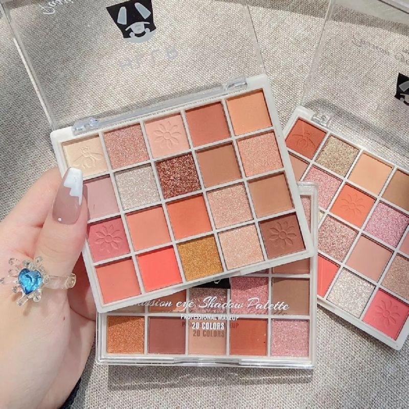 Phấn mắt 20 ô nhũ HLLR trang điểm tự nhiên