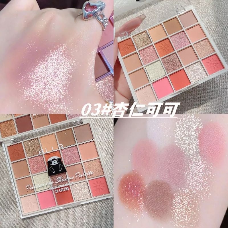 Phấn mắt 20 ô nhũ HLLR trang điểm tự nhiên