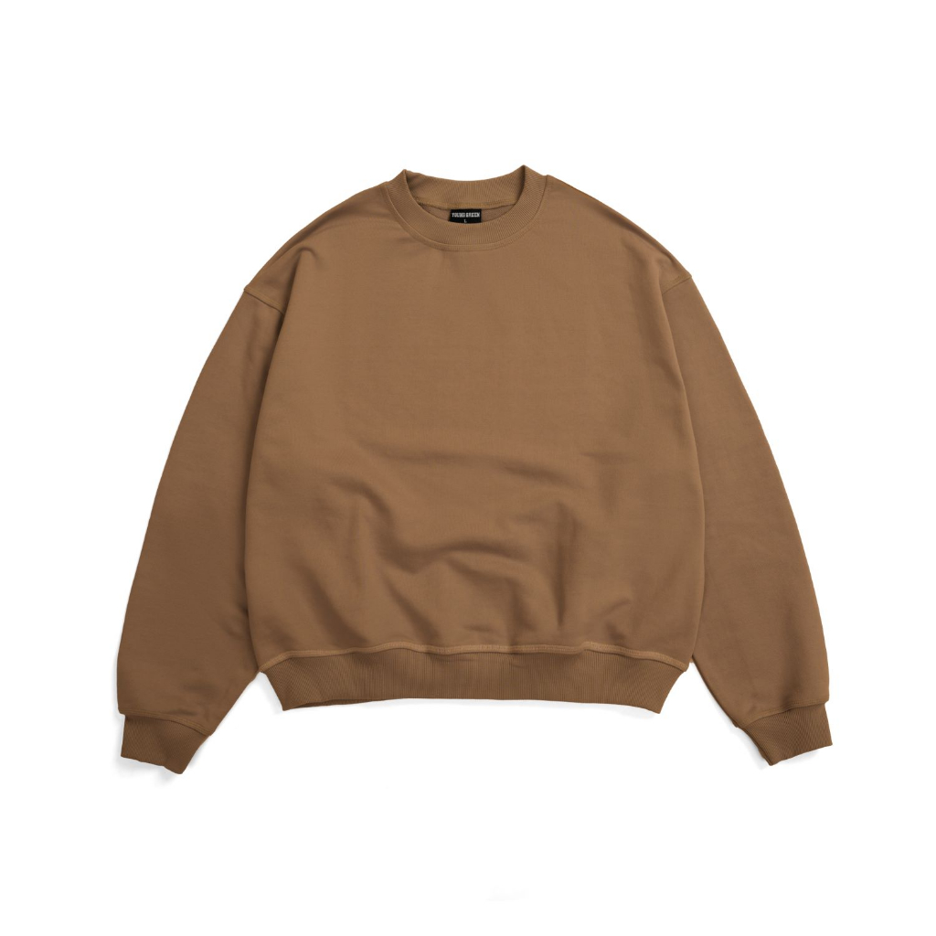 Áo nỉ dài tay BLANK SWEATER BROWN - YOUNG GREEN