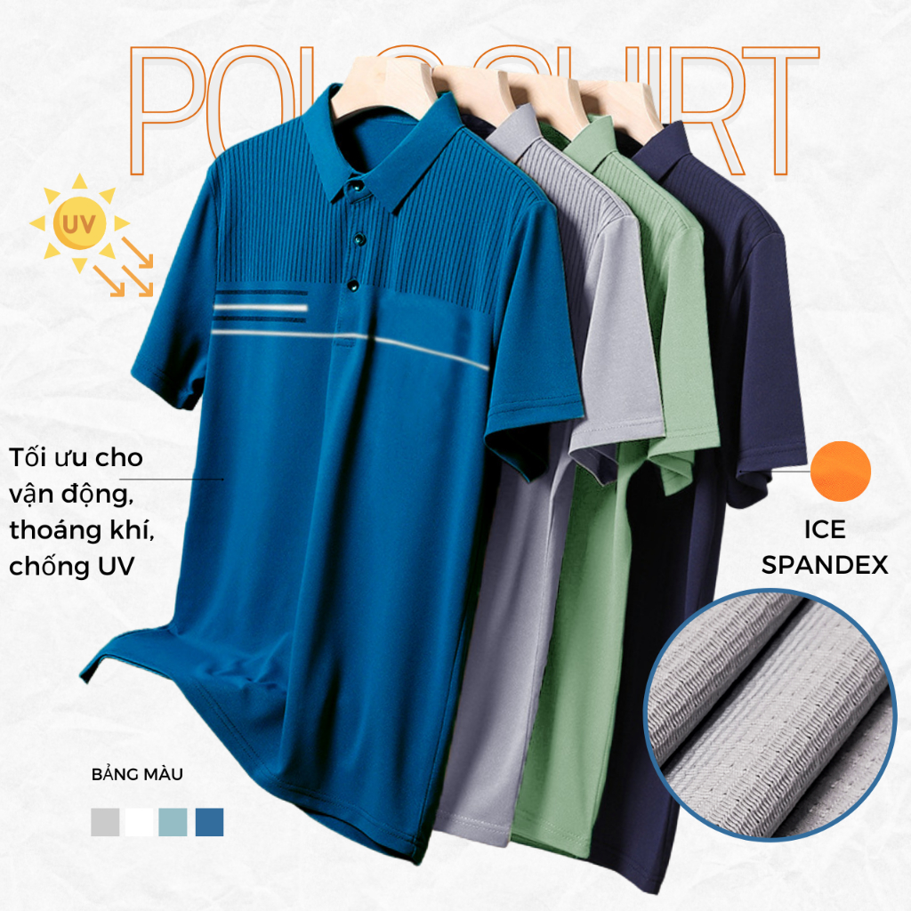 Áo thun polo nam THÁI KHANG vải thun lạnh mặc cực mát co dãn 4 chiều APOLO34