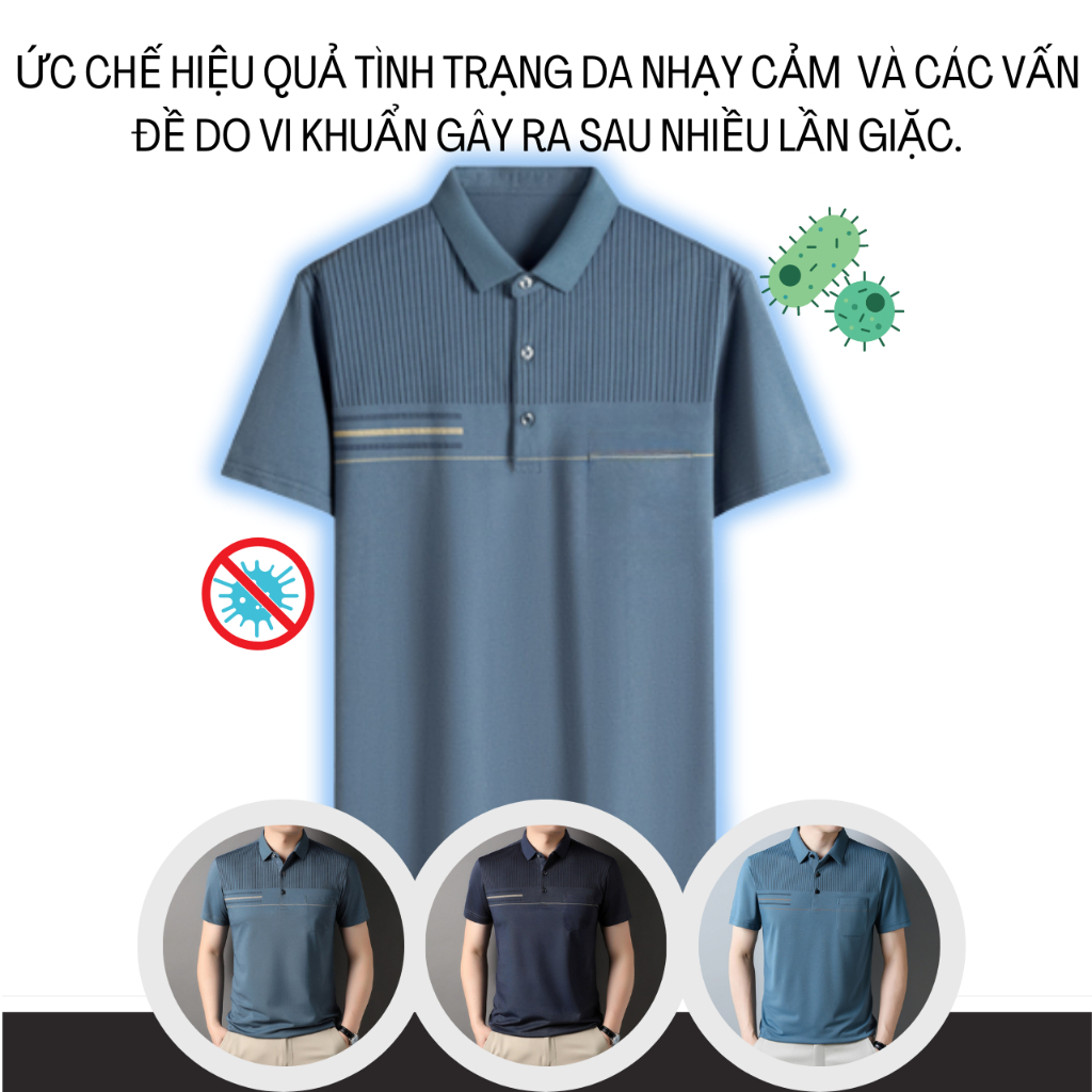 Áo thun polo nam THÁI KHANG vải thun lạnh mặc cực mát co dãn 4 chiều APOLO34