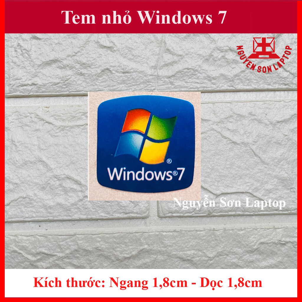 Tem máy tính Windows 7- màu Xanh