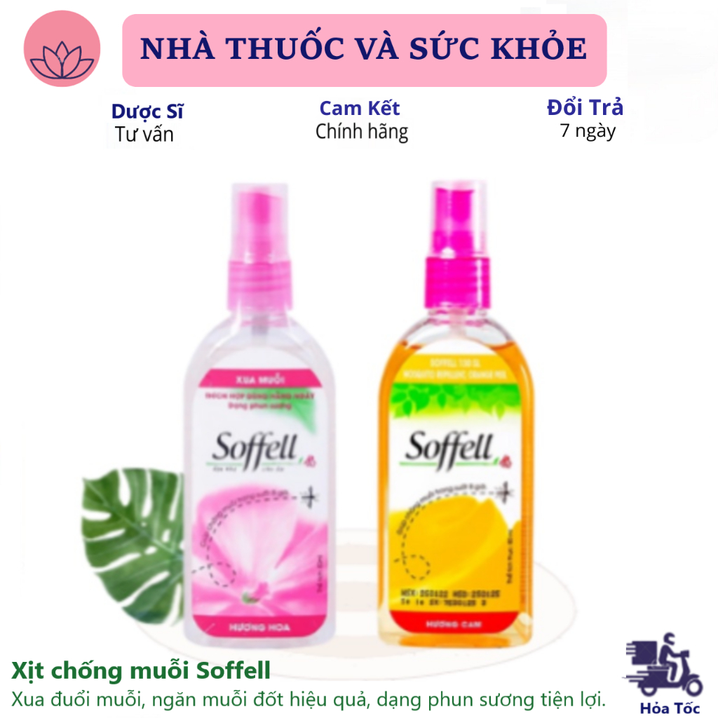 Xịt chống muỗi Soffell - Xua đuổi muỗi, ngăn muỗi đốt hiệu quả, dạng phun sương tiện lợi.