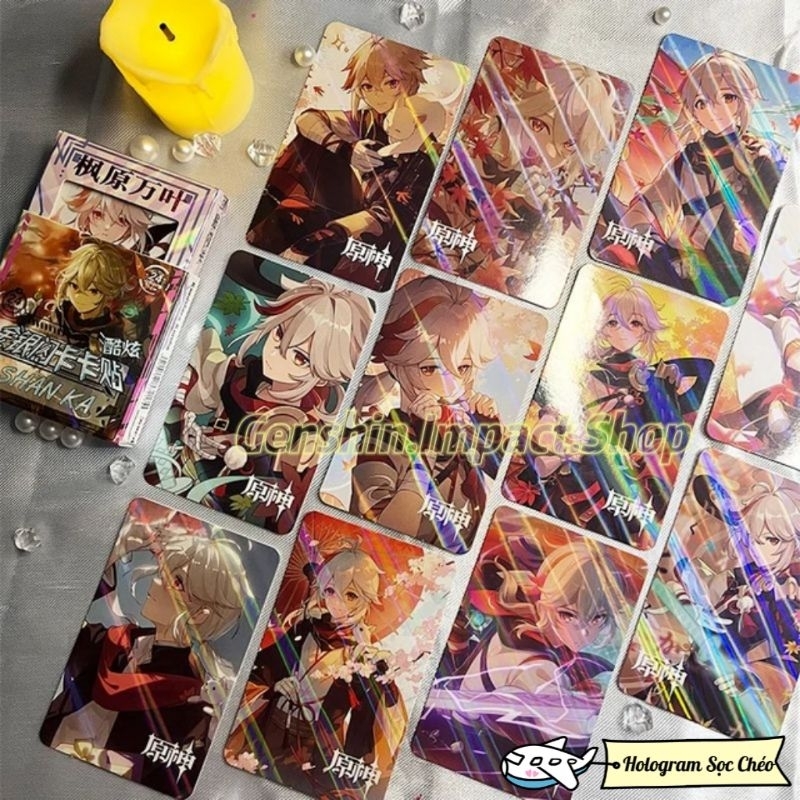 Hộp 24 ảnh lomo card bo góc bling bling nhân vật Genshin Impact