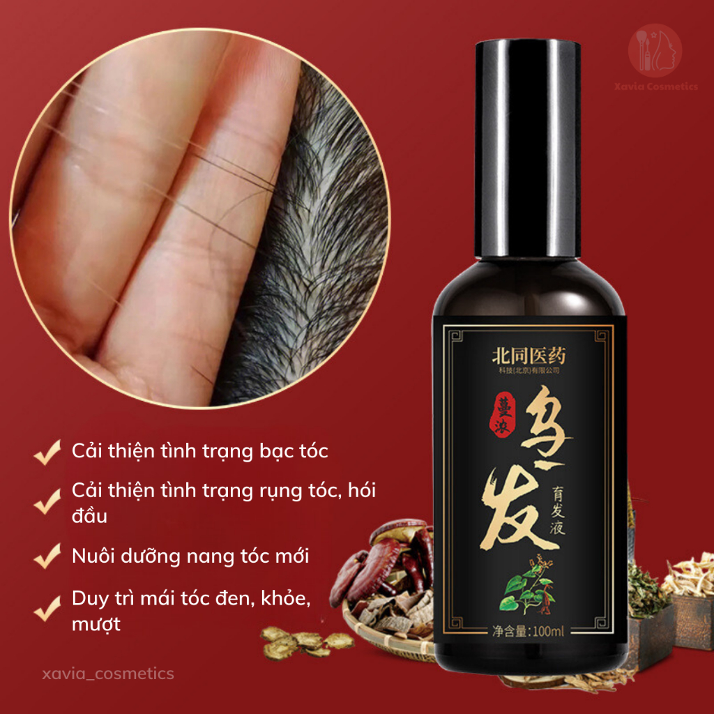 Tinh Chất Thảo Dược Đen Tóc Bai Kon - Tinh Chất Thảo Dược Cải Thiện Tình Trạng Bạc Tóc, Nuôi Dưỡng Tóc Đen, Bóng Mượt