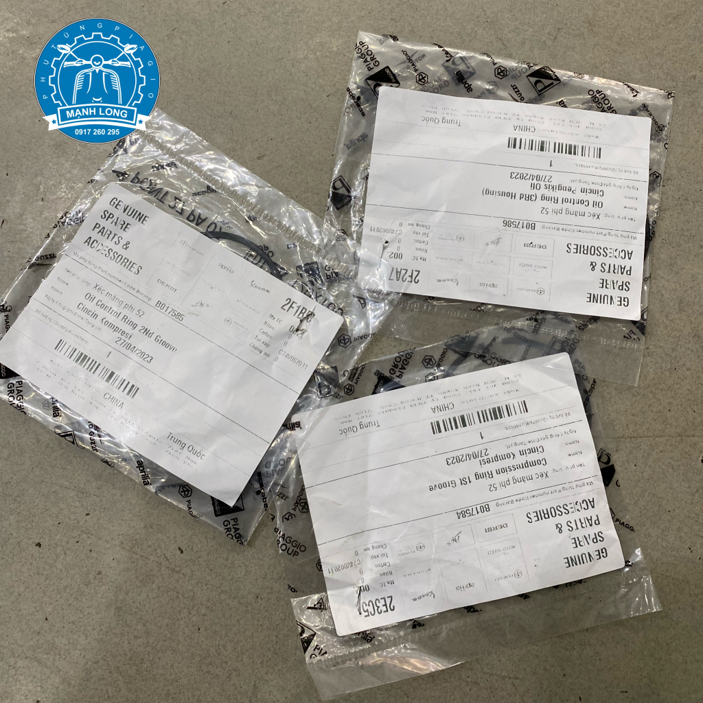 Bộ Xéc Măng Hơi   Piaggio - Vespa 125 3v, 125 3v iget