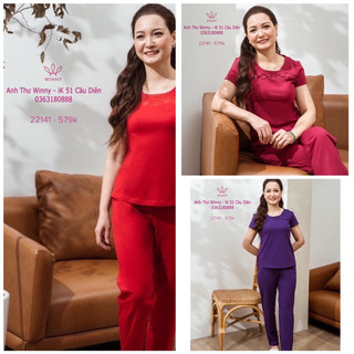 Bộ cotton cộc tay quần dài