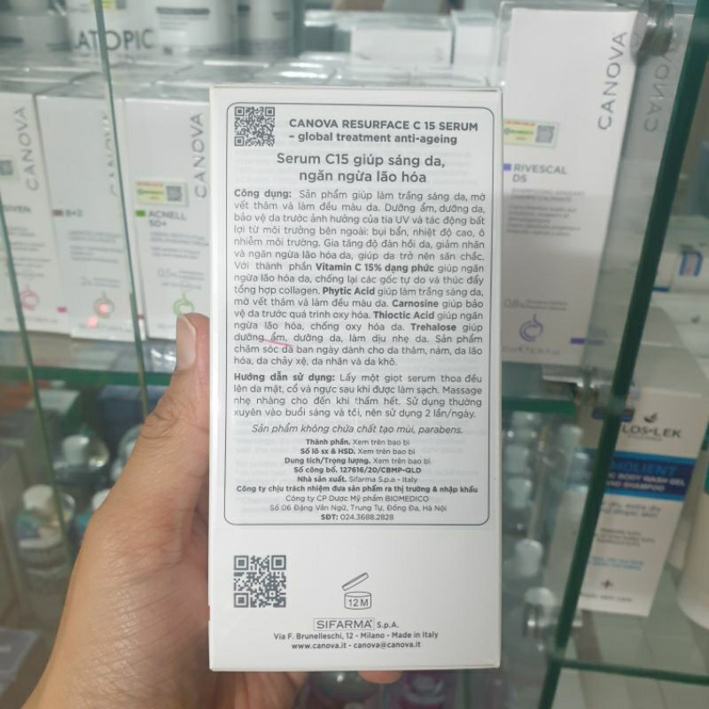 Tinh chất sáng da, chống lão hóa, giảm thâm nám, phục hồi da Canova Re Surface C15 Serum 30ml