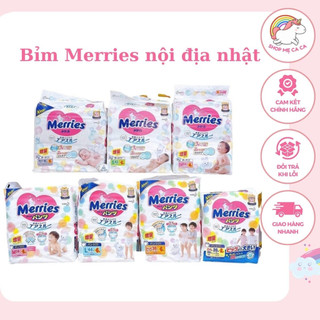 Tã/Bỉm Merries Nội Địa Nhật Cộng Miếng/Jumbo Bỉm Dán/ Quần đủ size hàng chính hãng