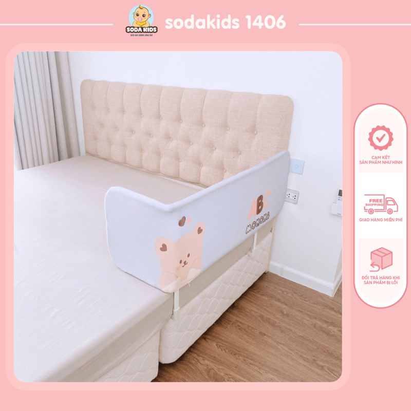 Thanh chắn giường nâng hạ độ cao Monona, gập gọn thông minh, vải tháo rời được