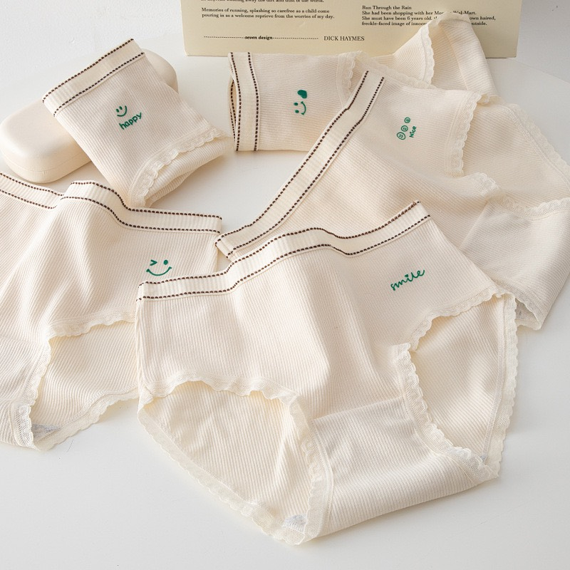 Quần lót nữ cotton kháng khuẩn cao cấp kẻ sọc in chữ dễ thương cạp vừa tôn dáng gợi cảm Myna 240