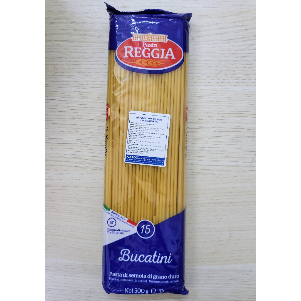 REGGIA (gói 500g / SỐ 15) MÌ ỐNG RỖNG RUỘT No 15 Spaghetti Bucatini Pasta (HALAL)