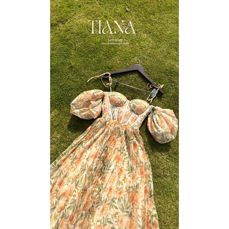 Đầm maxi công chúa dập ly Tiana