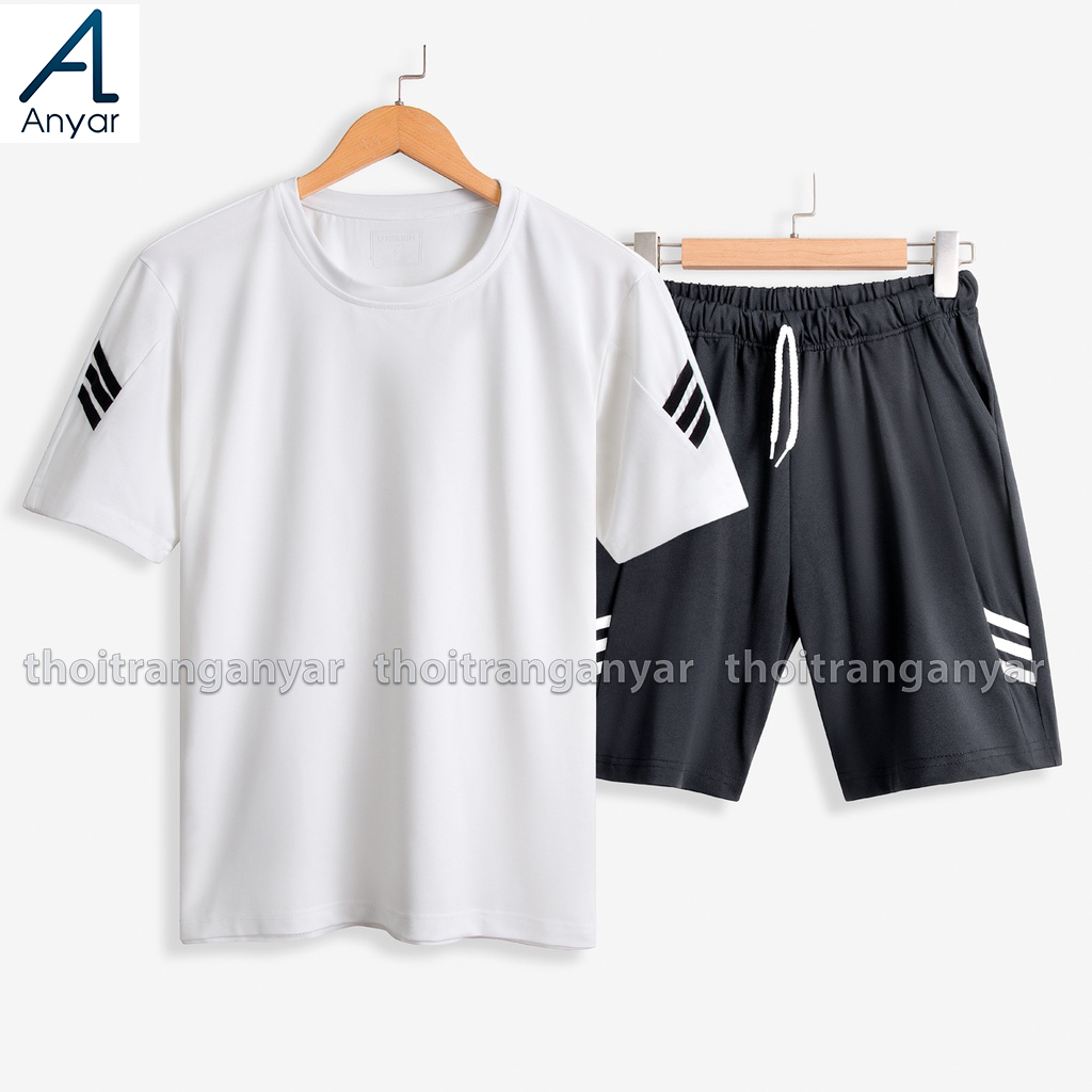 Bộ thể thao nam thun lạnh co giãn 4 chiều mặc nhà, tập thể thao mùa hè nhiều màu trẻ trung