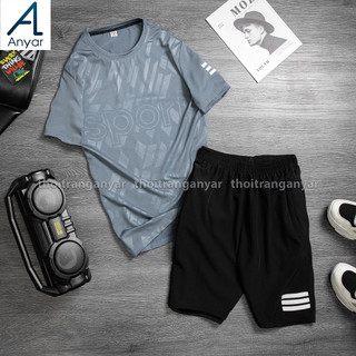 Bộ đồ nam thể thao nam thun lạnh thể thao tập gym co giãn 4 chiều