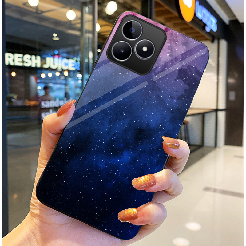 Ốp Lưng REALME C51, REALME C53  Mặt kính sáng bóng, Họa tiết mây trời