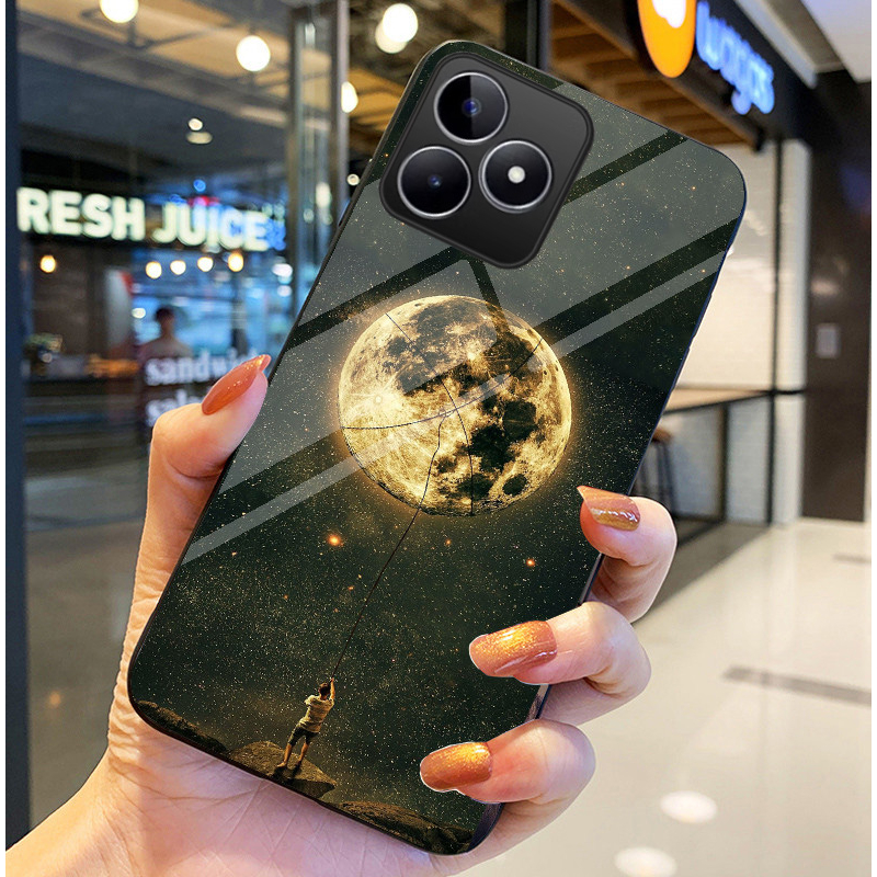 Ốp Lưng REALME C51, REALME C53  Mặt kính sáng bóng, Họa tiết mây trời