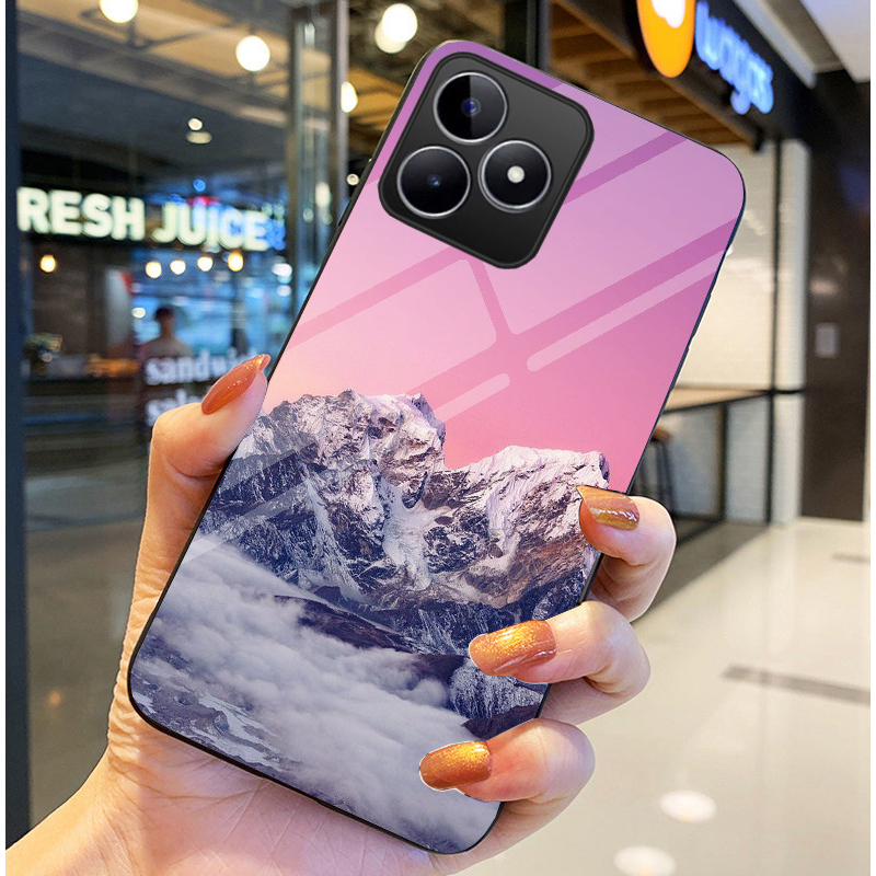 Ốp Lưng REALME C51, REALME C53  Mặt kính sáng bóng, Họa tiết mây trời