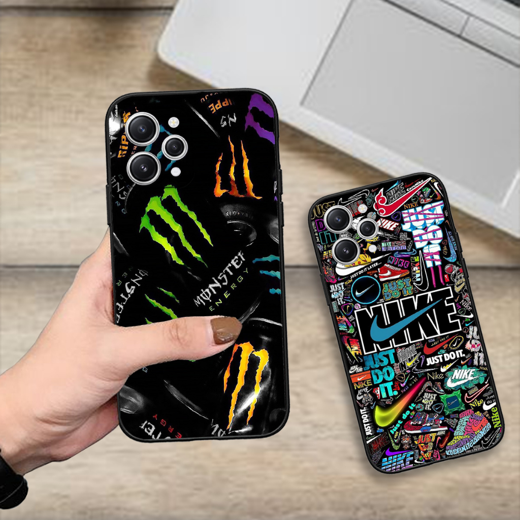 Ốp Redmi 12 in hình thương hiệu thể thao thời trang nổi tiếng sang trọng