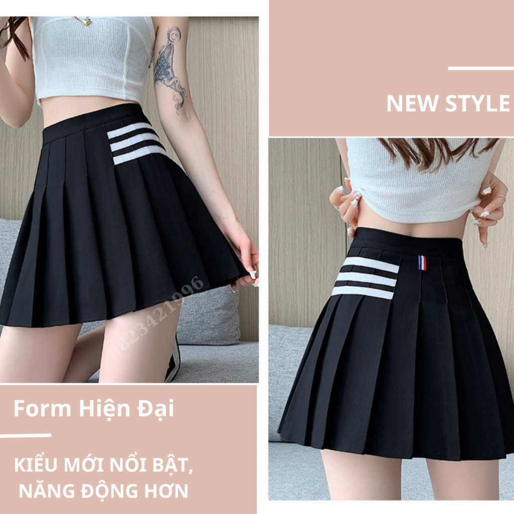 Chân Váy Xếp Ly Xoè Chữ A Váy Ngắn Midi Cao Cấp,Chân Váy Công Sở Chất Tuyết Mưa, Váy Tennis Đẹp Hàn Quốc Đen, Trắng-886