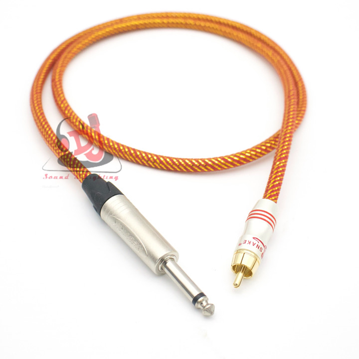 Dây tín hiệu rắc 6ly chuyển av, jack 6mm, jack hoa sen TS to RCA 01 dây