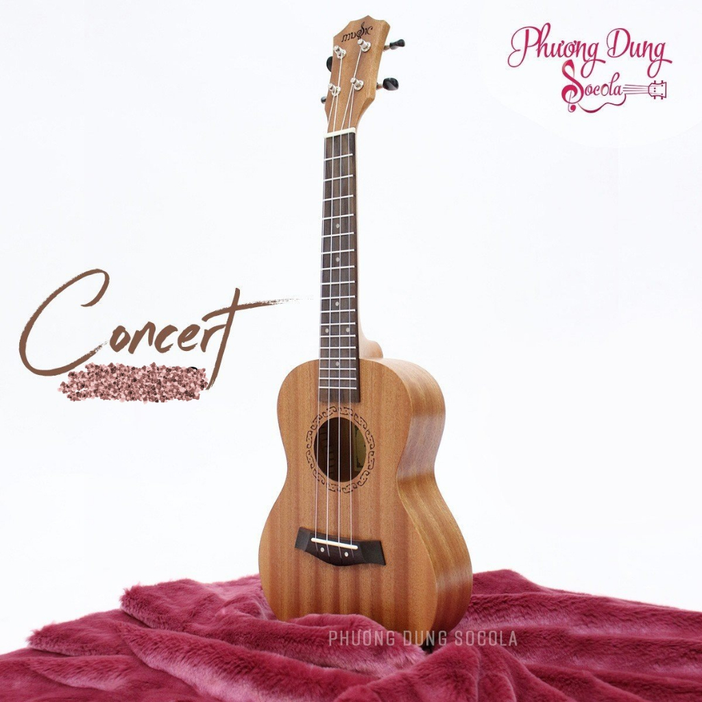 Đàn Ukulele Gỗ chính hãng Music hoặc BWS - size Concert - Basic