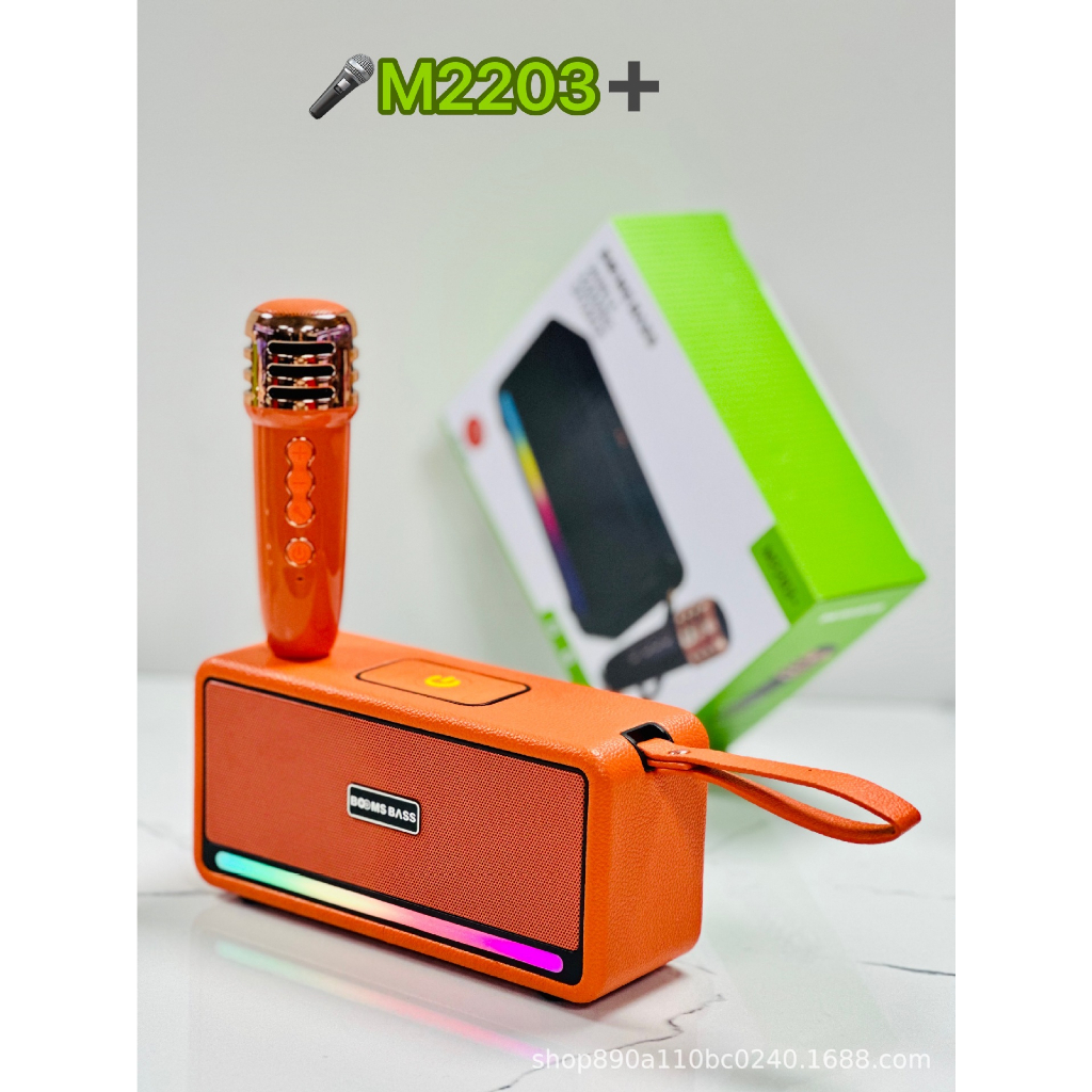 Loa bluetooth BoomBass M4202 kèm 2 micro không dây xách tay công xuất 20W, âm thanh trầm ấm, bass căng- Techhig