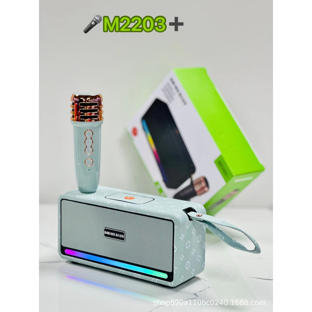 Loa bluetooth BoomBass M4202 kèm 2 micro không dây xách tay công xuất 20W, âm thanh trầm ấm, bass căng- Techhig