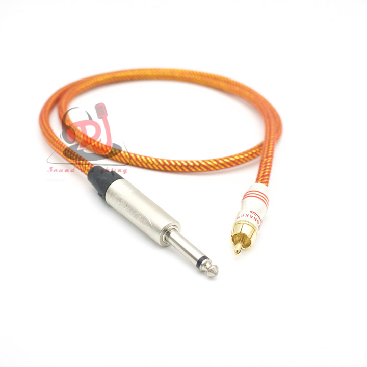 Dây tín hiệu rắc 6ly chuyển av, jack 6mm, jack hoa sen TS to RCA 01 dây