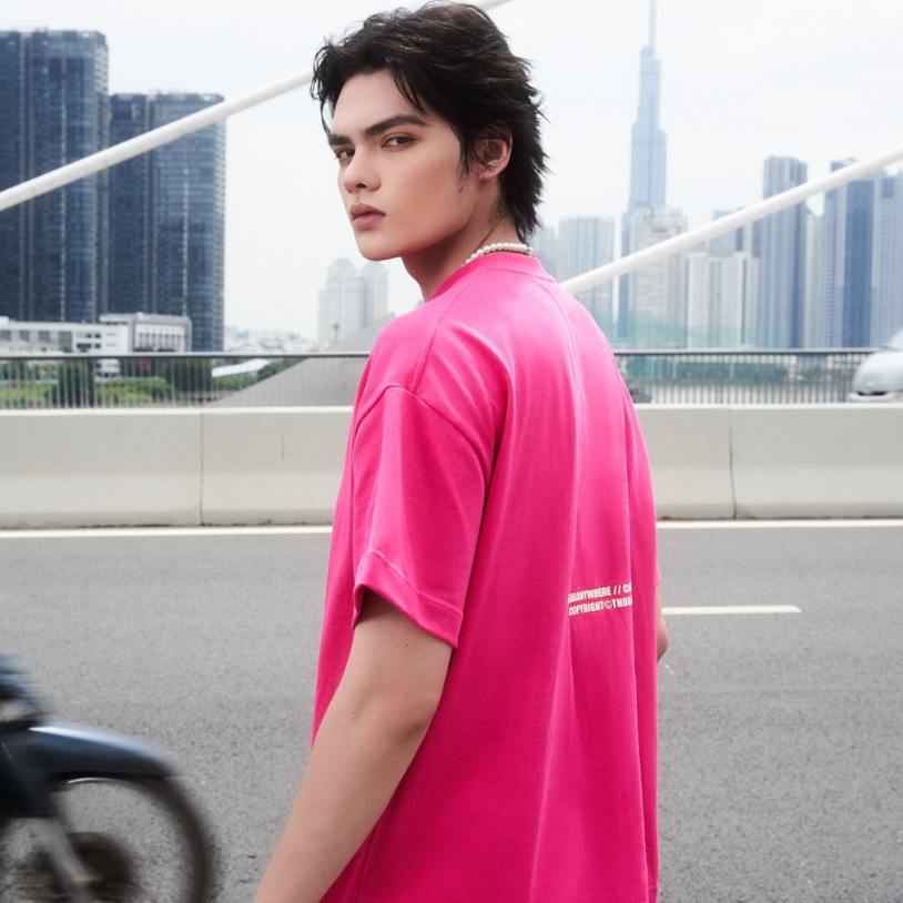 Áo thun BOXY 100% COTTON 300GSM - in nổi cao thành basic  - phong cách streetstyle nam nữ - THBBRAND