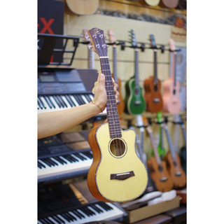 Đàn Ukulele Tenor Sheng Music - dáng khuyết Gỗ Thông - - Khảm trai body