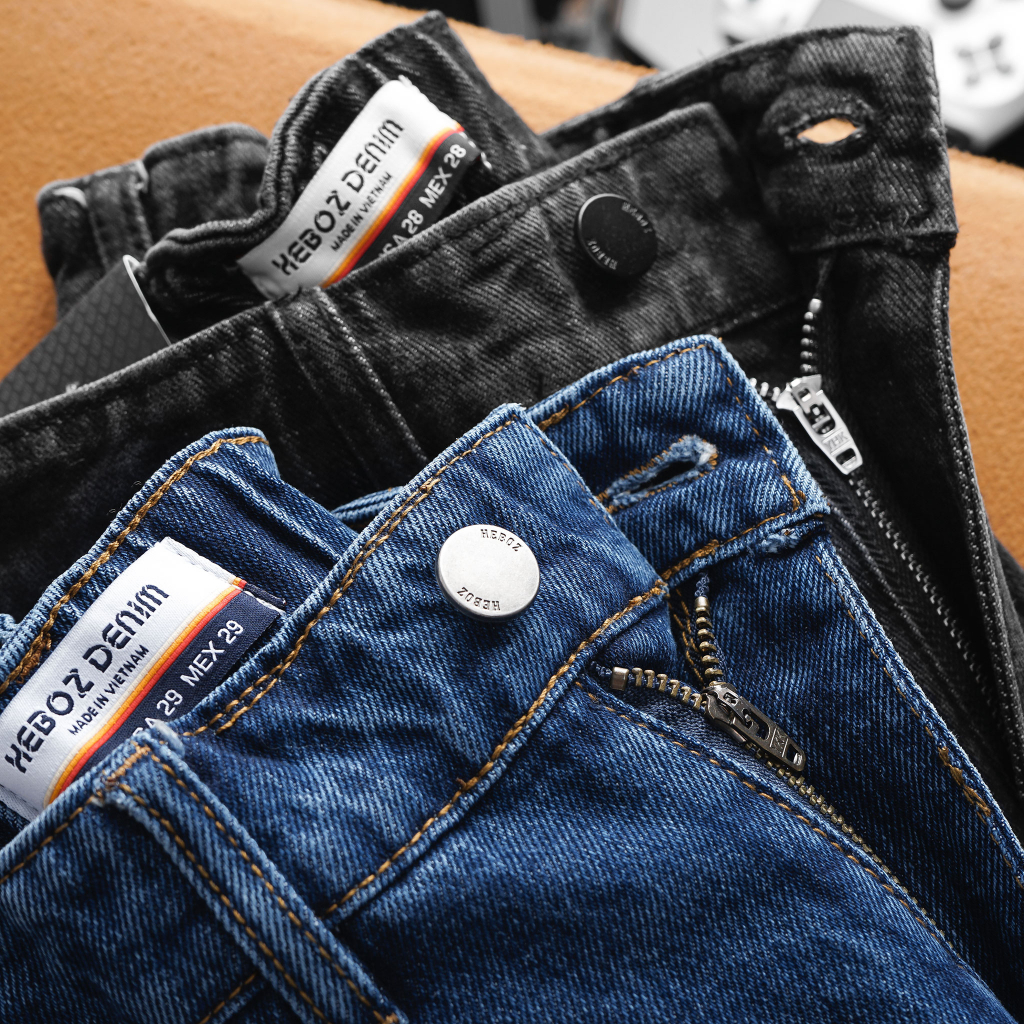 Quần short jean nam có túi hộp lưng thun Heboz 3M cao cấp - 00001620