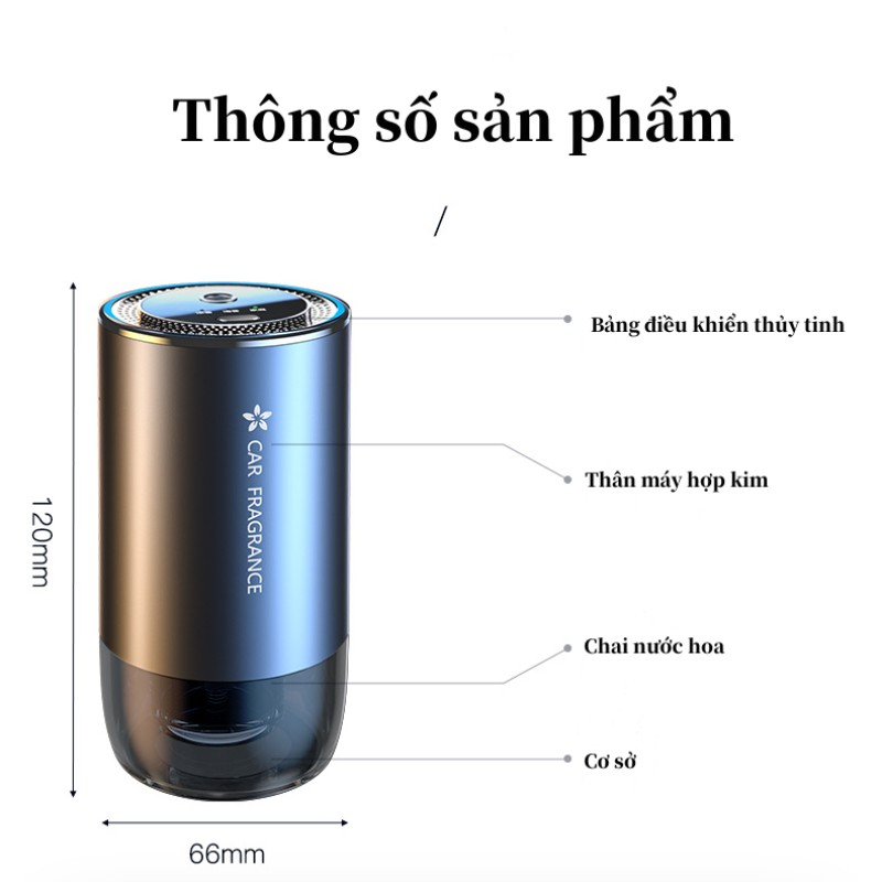 Nước Hoa ô tô Máy khuếch tán tinh dầu ô tô Máy xông tinh dầu mini Sạc Pin Không cần thêm nước Phòng khách