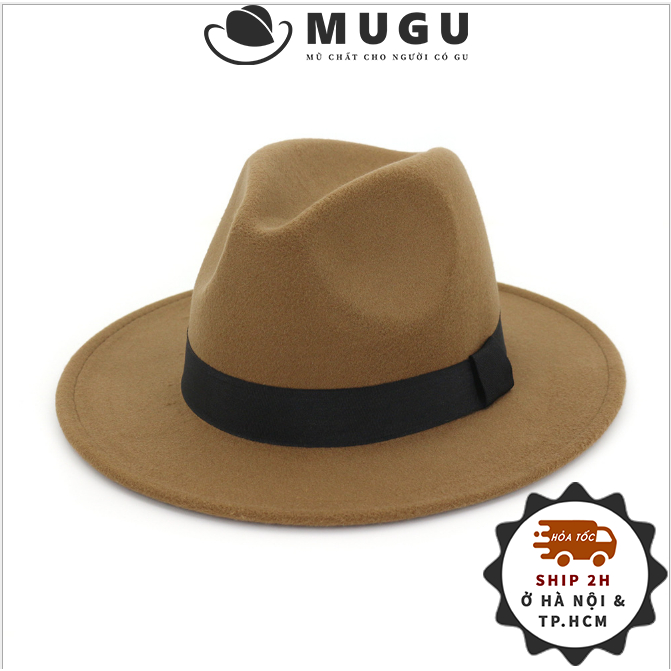 Mũ Phớt Fedora Nam Nữ FN05 Rộng Vành Mugout - Nón Phớt Vintage Chụp Ảnh Thời Trang Chất Nỉ Cao Cấp | Mũ Chất HCM