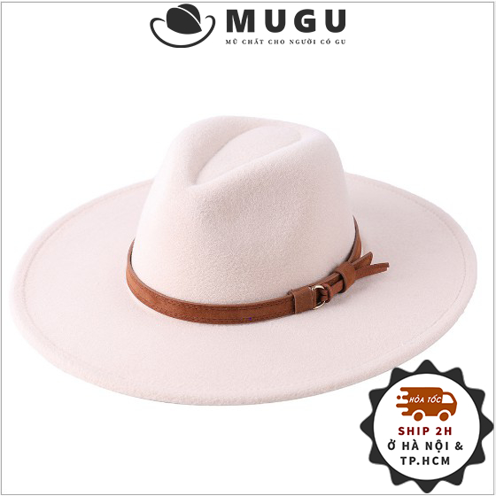 Mũ Phớt Fedora Nam Nữ FN25 Cao Cấp Vành Rộng Mugout - Nón Vintage Thời Trang Chất Nỉ