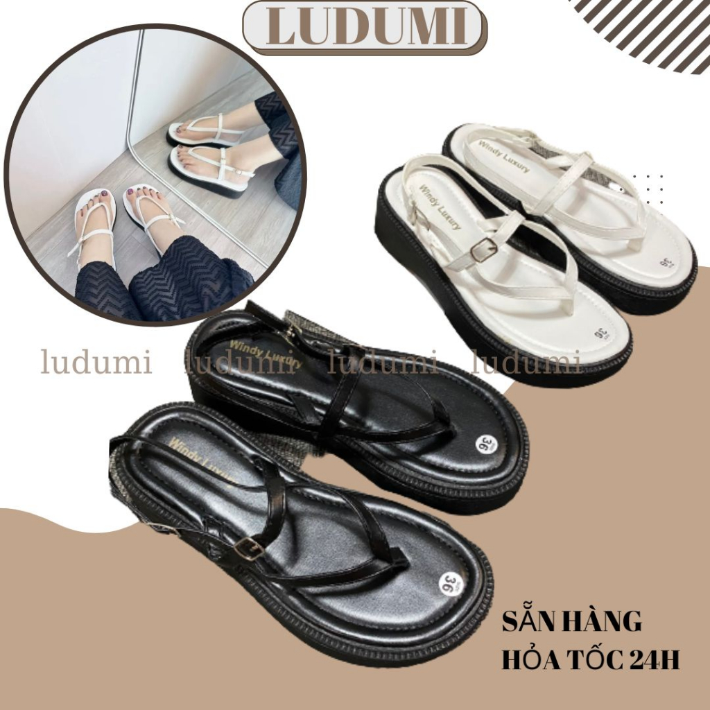 Giày sandal nữ LUDUMI đế cao 3cm - Xăng đan đế bánh mì thời trang hottrend ,phong cách hiện đại