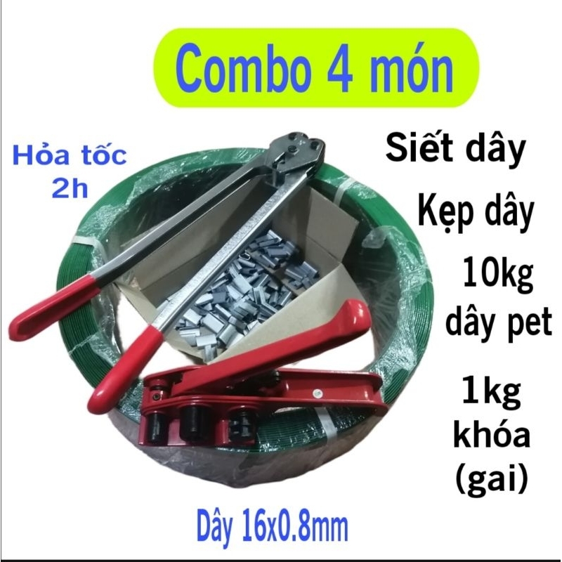 Dây đai nhựa Pet 16mm - 10kg/cuộn, không lõi giấy