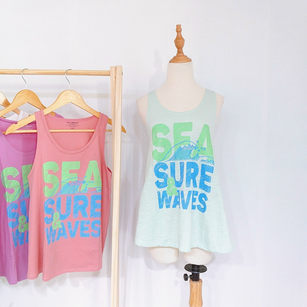 Áo thun ba lỗ thun cotton in chữ phong cách mùa hè mát mẻ mẫu bán siêu chạy