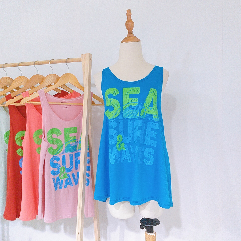 Áo thun ba lỗ thun cotton in chữ phong cách mùa hè mát mẻ mẫu bán siêu chạy