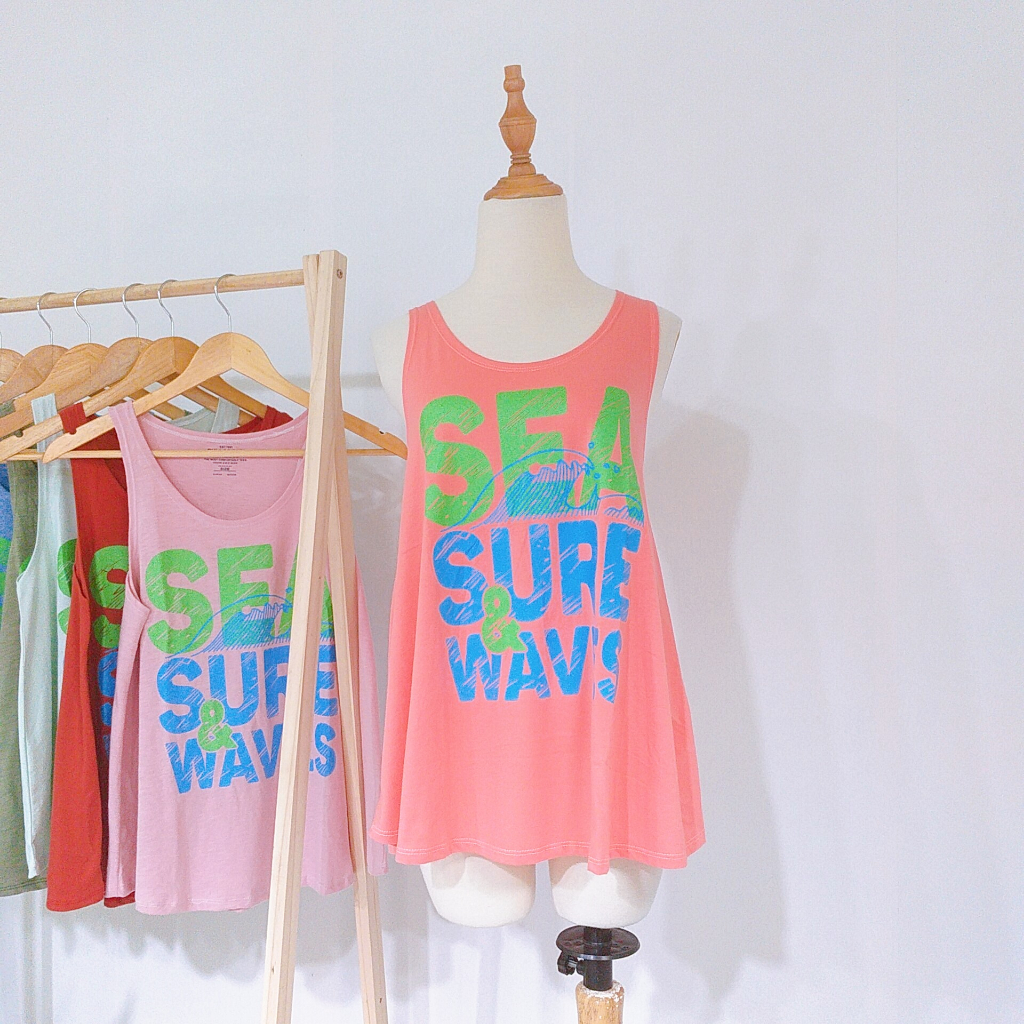 Áo thun ba lỗ thun cotton in chữ phong cách mùa hè mát mẻ mẫu bán siêu chạy