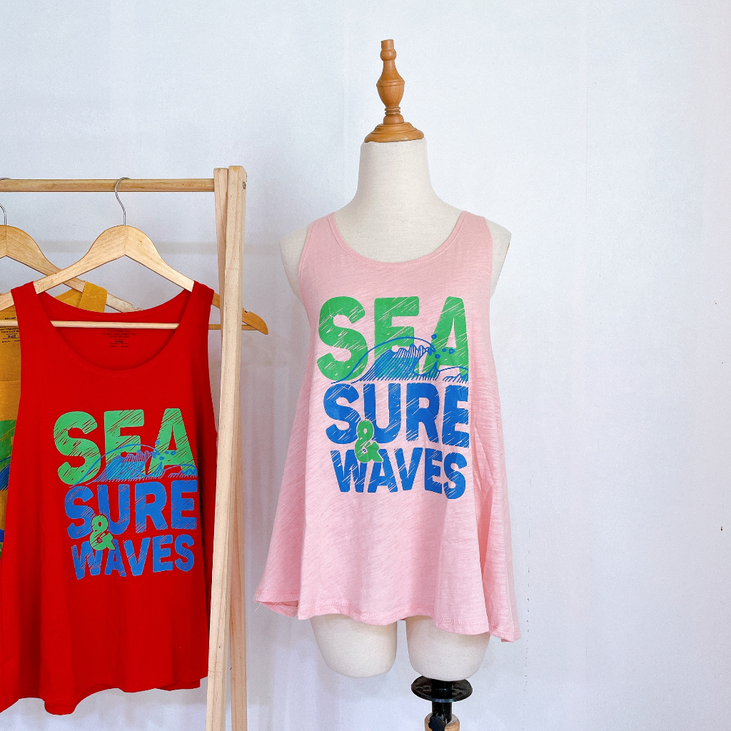 Áo thun ba lỗ thun cotton in chữ phong cách mùa hè mát mẻ mẫu bán siêu chạy