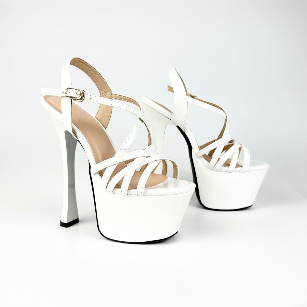 Giày cao gót đế  đúp & 17cm ,sandal cao gót thời trang catwalk hoa hậu giày cưới pipu 028-17cm