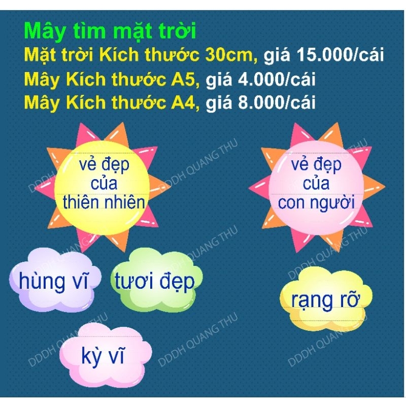 [Đồ dùng dạy học] Mây tìm mặt trời