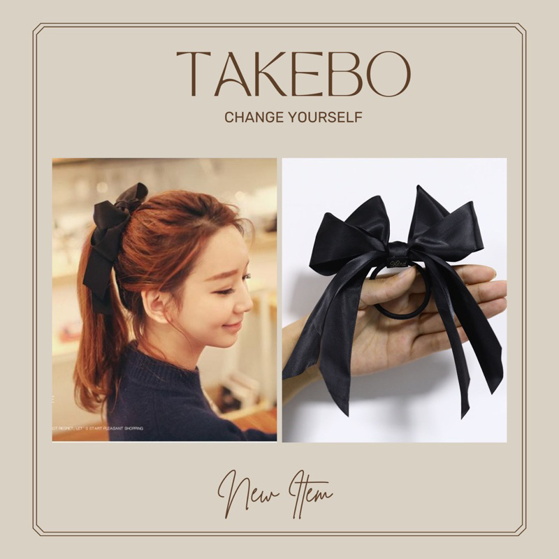 Dây buộc tóc/ dây cột tóc đính nơ cỡ lớn style Hàn Quốc nữ tính dễ thương dành cho bạn nữ