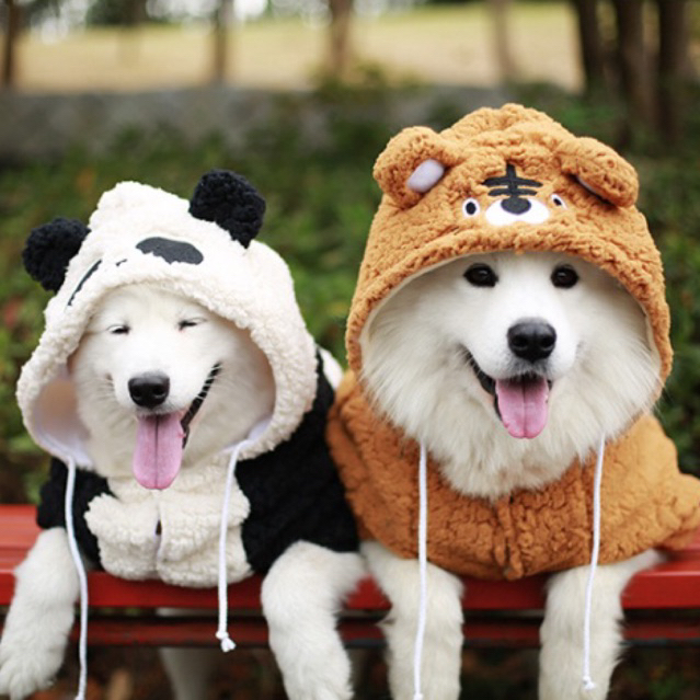 Áo Cho Chó Lớn - Áo Lông Cừu Mùa Đông Cho Samoyed, Golden, Retriever, Labrador, Chó Lớn, Thú Cưng Hình Hổ, Gấu Trúc