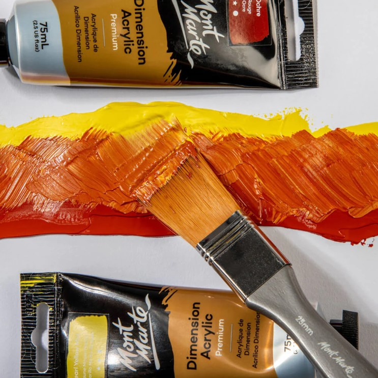 Cọ mảng lông nhân tạo Mont Marte Taklon bản 25mm/50mm/75mm