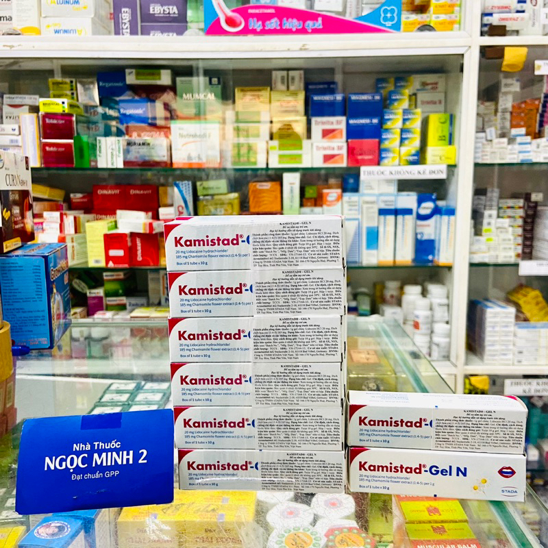 ✅  Gel bôi da nhiệt miệng Kamistad Gel N Đức 10g, nướu, lợi, nứt nẻ môi