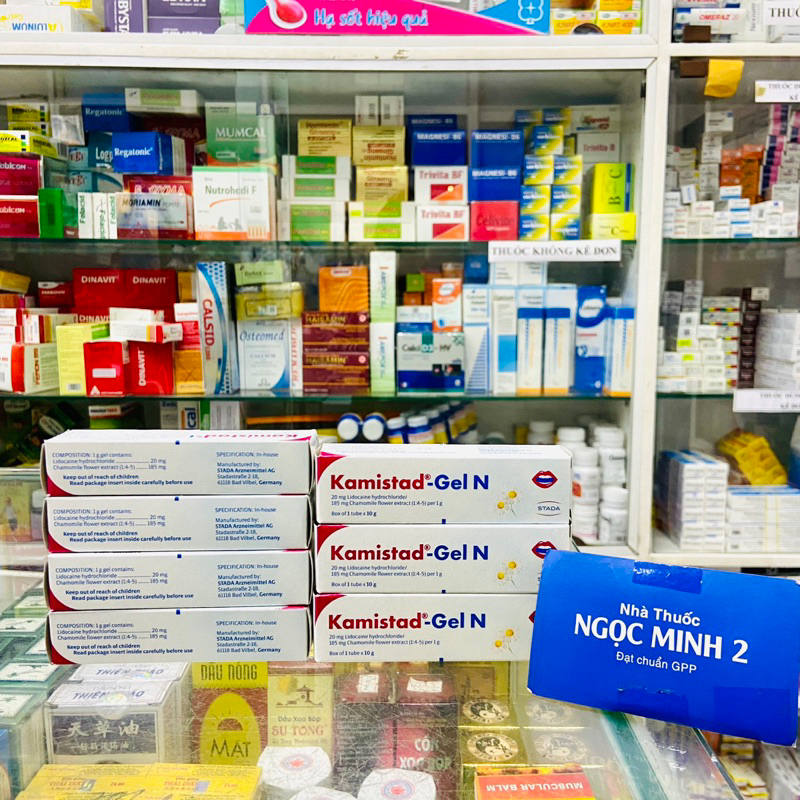 ✅  Gel bôi da nhiệt miệng Kamistad Gel N Đức 10g, nướu, lợi, nứt nẻ môi